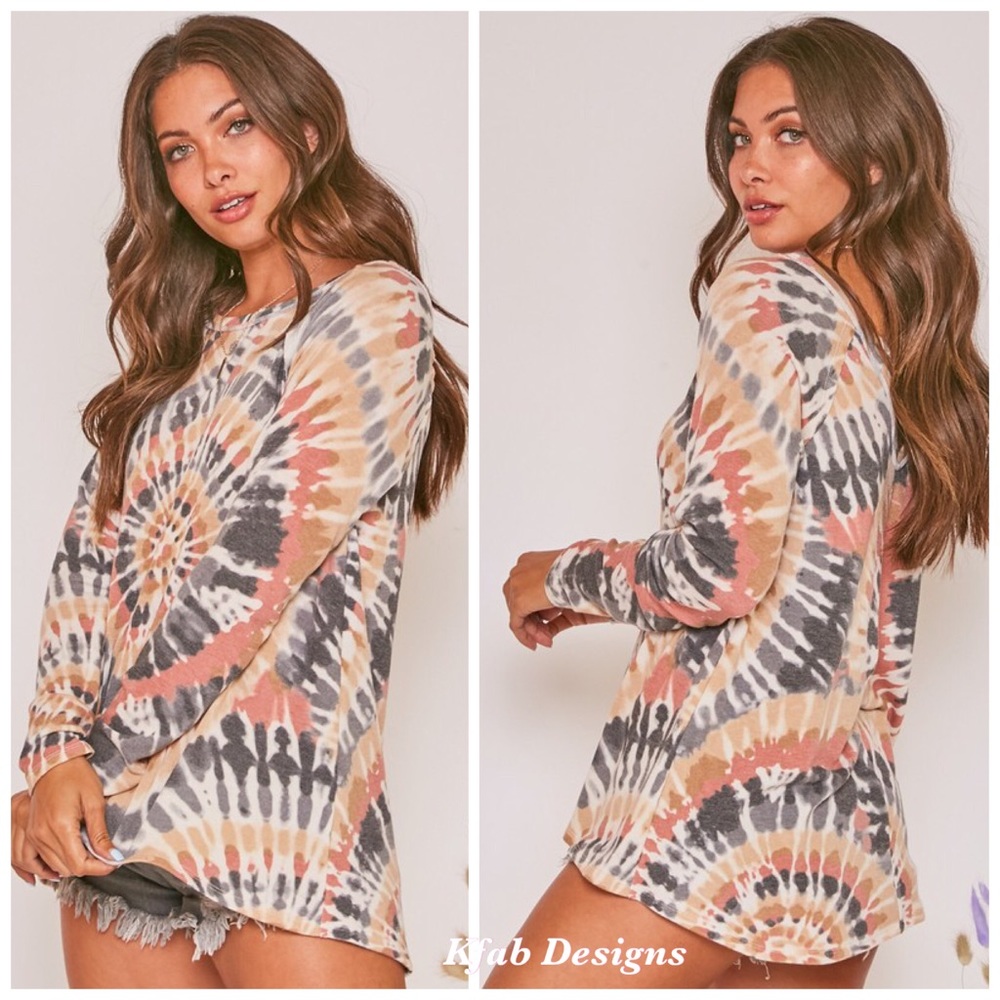 ❤️LAST! Back Detail Tie Dye Spiral Soft Knit Top! - Picture 5 of 12